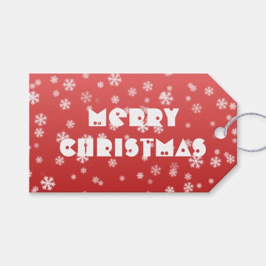 Weihnachtsschneeflocken Geschenkanhänger (Vorderseite (Horizontal))