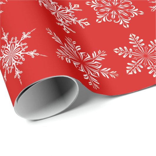 Weihnachtsschneeflocken Geschenkpapier (Rolleneckpunkt)
