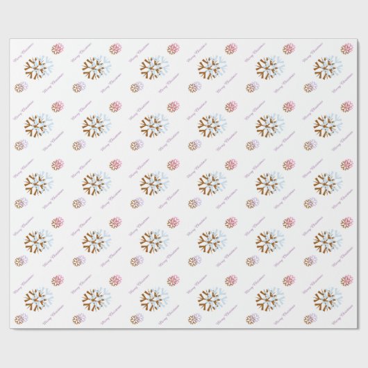 Weihnachtsschneeflocken Geschenkpapier (Flach)