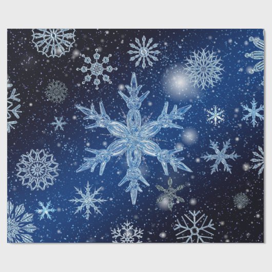 Weihnachtsschneeflocken Geschenkpapier (Flach)