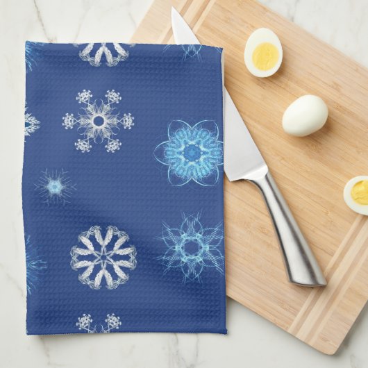 Weihnachtsschneeflocken Geschirrtuch (Viertel Falte)