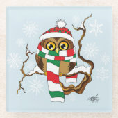 Weihnachtsschneeflocken Glasuntersetzer (Vorderseite)