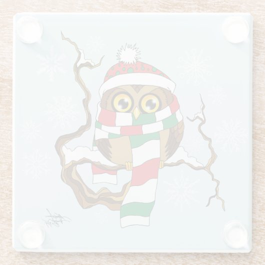 Weihnachtsschneeflocken Glasuntersetzer (Rückseite)