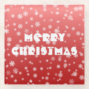 Weihnachtsschneeflocken Glasuntersetzer