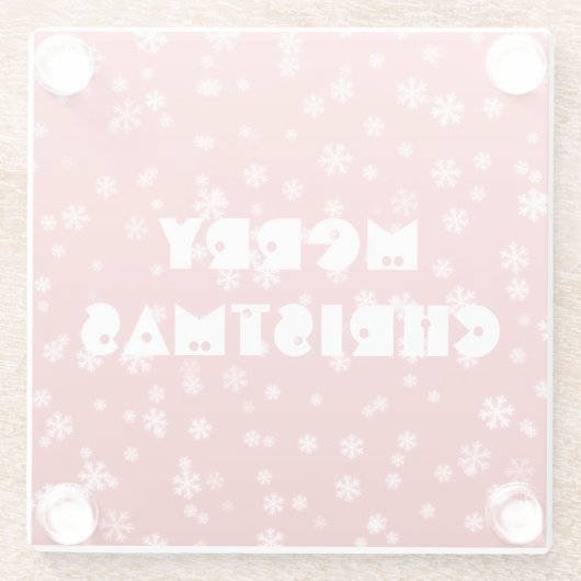 Weihnachtsschneeflocken Glasuntersetzer (Rückseite)