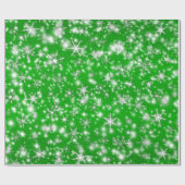 Weihnachtsschneeflocken Glitzern in Grün Geschenkpapier (Flach)