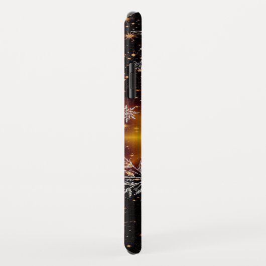 Weihnachtsschneeflocken Goldschwarzer Individuelle Case-Mate iPhone Hülle (Hinten/Rechts)