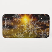 Weihnachtsschneeflocken Goldschwarzer Individuelle Case-Mate iPhone Hülle (Rückseite (Horizontal))