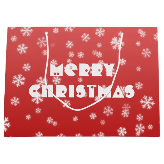 Weihnachtsschneeflocken Große Geschenktüte (Vorderseite)