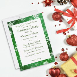 Weihnachtsschneeflocken Grün Einladung