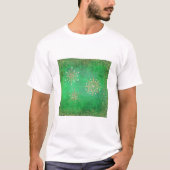 Weihnachtsschneeflocken Grün & Gold Glitzer T-Shirt (Vorderseite)