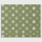 Weihnachtsschneeflocken Grüner Winter Geschenkpapier (Flach)