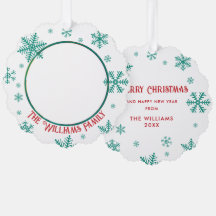 Weihnachtsschneeflocken Grünes Rotes Foto