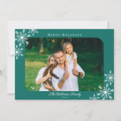 Weihnachtsschneeflocken Happy Holidays Foto Feiertagskarte (Vorderseite)