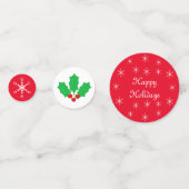 Weihnachtsschneeflocken & Heilige Beere Tafel Conf Konfetti (Vorderseiten)