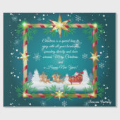 Weihnachtsschneeflocken & Ihre Wünsche, Personalis Geschenkpapier (Flach)