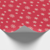 Weihnachtsschneeflocken im roten Hintergrund Geschenkpapier (Ecke)