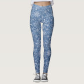 Weihnachtsschneeflocken Imitate Denim Muster Leggi Leggings (Vorderseite)