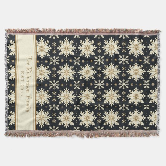 Weihnachtsschneeflocken Imitate Strick Muster Fami Decke (Vorderseite)