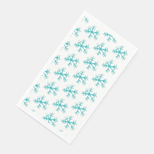 Weihnachtsschneeflocken in Aquarellfarben - gestri Serviette (Ecke)