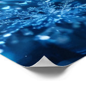 Weihnachtsschneeflocken in blauer Farbe Digitale K Poster (Ecke)