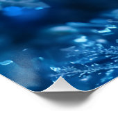 Weihnachtsschneeflocken in blauer Farbe Digitale K Poster (Ecke)