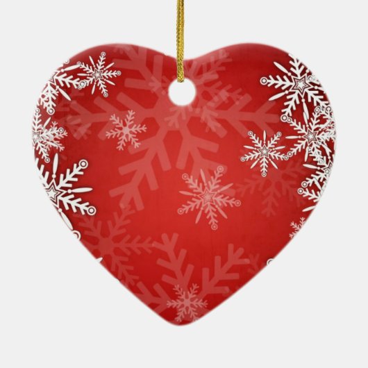 Weihnachtsschneeflocken Keramikornament (Hinten)