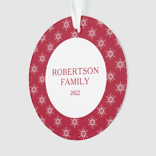 Weihnachtsschneeflocken - Kundenname Ornament (Vorderseite)