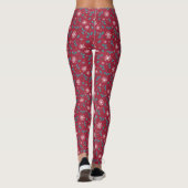 Weihnachtsschneeflocken Leggings, rot Leggings (Rückseite)