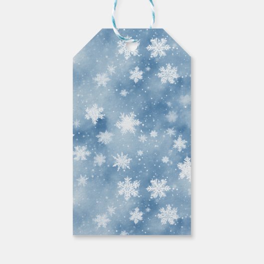 Weihnachtsschneeflocken Light Blue Sky Geschenkanhänger (Rückseite)