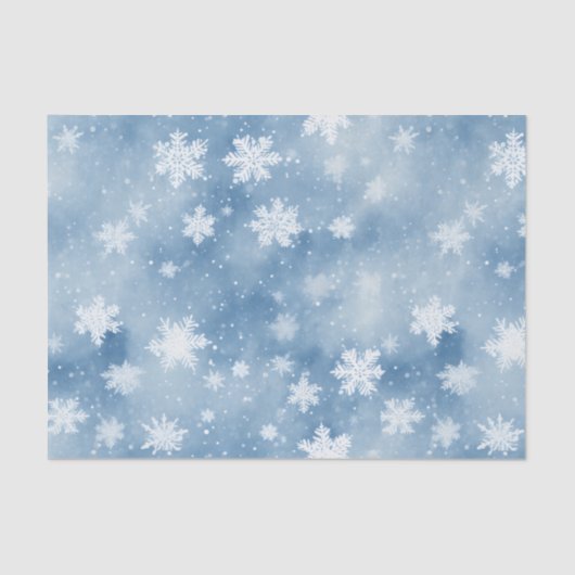Weihnachtsschneeflocken Light Blue Sky Seidenpapier (Vorderseite)
