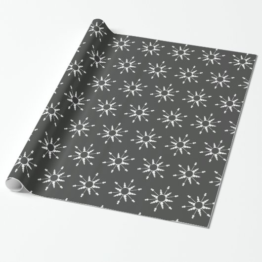 Weihnachtsschneeflocken Modernes Wrapping Paper Geschenkpapier (Ungerollt)