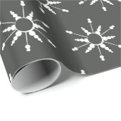 Weihnachtsschneeflocken Modernes Wrapping Paper Geschenkpapier (Rolleneckpunkt)
