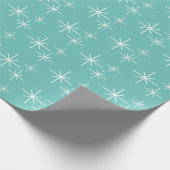Weihnachtsschneeflocken Muster Aquamarin Grün Geschenkpapier (Ecke)