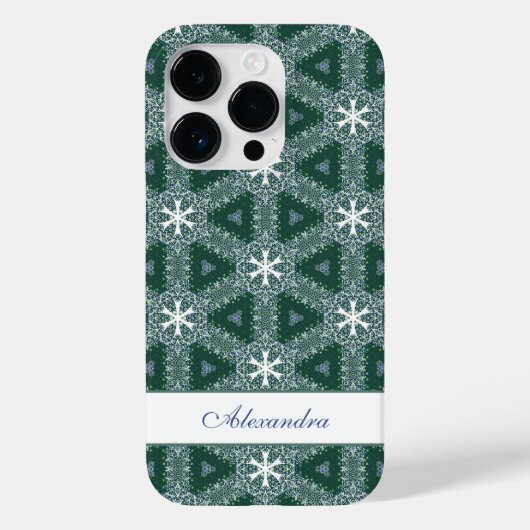 Weihnachtsschneeflocken Muster Personalisiert Case-Mate iPhone Hülle (Rückseite)