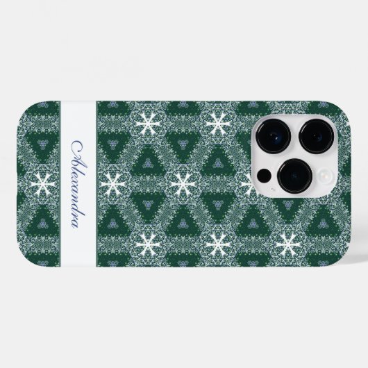 Weihnachtsschneeflocken Muster Personalisiert Case-Mate iPhone Hülle (Rückseite (Horizontal))
