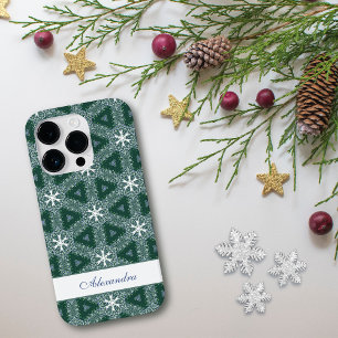 Weihnachtsschneeflocken Muster Personalisiert Case-Mate iPhone 14 Pro Hülle