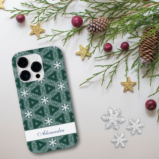 Weihnachtsschneeflocken Muster Personalisiert Case-Mate iPhone Hülle