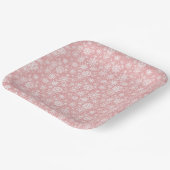Weihnachtsschneeflocken Muster Rosa Pappteller (Gewinkelt)