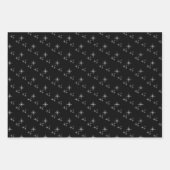 Weihnachtsschneeflocken Muster Schwarz-weiß Einfac Geschenkpapier Set (Vorderseite 3)