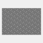 Weihnachtsschneeflocken Muster Schwarz-weiß Einfac Geschenkpapier Set (Vorderseite 2)