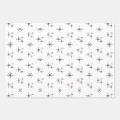 Weihnachtsschneeflocken Muster Schwarz-weiß Einfac Geschenkpapier Set (Vorderseite)
