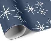 Weihnachtsschneeflocken Muster Winter Navy Blau Geschenkpapier (Rolleneckpunkt)