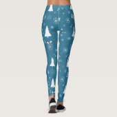 Weihnachtsschneeflocken Nahtloses Muster Leggings (Rückseite)