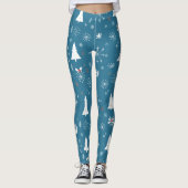Weihnachtsschneeflocken Nahtloses Muster Leggings (Vorderseite)
