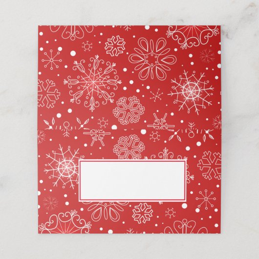 Weihnachtsschneeflocken Name Platzkarte (Außenseite Aufgefaltet)