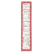 Weihnachtsschneeflocken Namen und Ornamente Kurzer Tischläufer (Vorderseite)