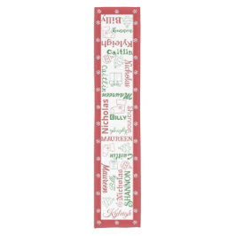 Weihnachtsschneeflocken Namen und Ornamente Kurzer Tischläufer