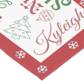 Weihnachtsschneeflocken Namen und Ornamente Kurzer Tischläufer (Ecke)