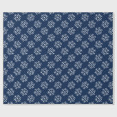 Weihnachtsschneeflocken Navy Blue Wrapping Paper Geschenkpapier (Flach)